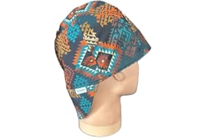 Aztec Welding Cap, Western Welding Beanie, Reversible Welder Hat, Cotton (7 3/4-24 inch, 6.5 inch short crown)
