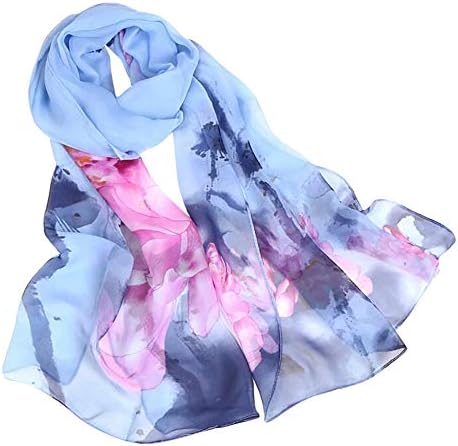 Women Scarves, Diadia Fashion Women Lotus Printing Long Soft Wrap Scarf Ladies Shawl Scarf Stoles Womens Thin Long Shawl Wrap for Mum Friend Lovers (I)
