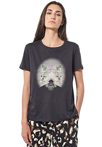 Kaporal - T-Shirt Loose Gris foncé Femme - Facil - XL - Marron