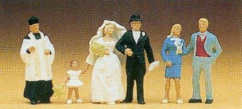 Catholic Wedding Ceremony (6) HO Scale Preiser Models