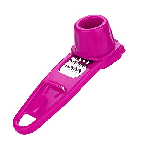 Pulison Pressing Garlic Slicers Multifunction Stainless Steel Cutter Shredder Kitchen Too (Hotpink)