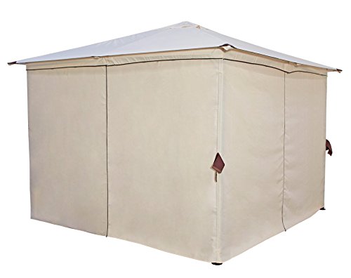 Garten Pavillon VENEZIA 3x3m mit Seitenteilen, Dach wasserdicht, naturfarben – Bild 4