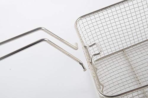 Square Fry Basket with Rubber Handle Grip - Designed for Chefs and Commercial Kitchens & Perfect for Your Home (1 Piece)