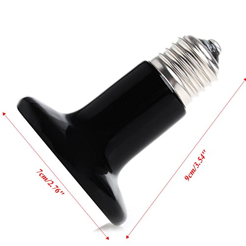 Qupida 50/75/100/150/200 Watt Basking Spot Lamp UVA UVB Pet Reptile Breeding Infrared Ceramic Heater Bulb/Lamp/Light for Reptile and Amphibian Use(100 Watt) - Thumbnail 4