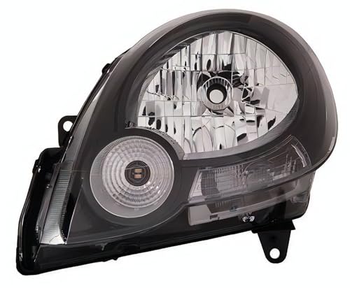 PROPOSTEONLINE Headlight made for Renault Kangoo 2008 Left H4 halogen prepared for electric adjustment Black Parable 7701071596
