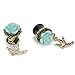 IPINK Blue Rosebud and Swallow Dangle Plugs 0 Gauge-20mm Acrylic Plugs(2 Pieces)
