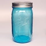 Ball Mason Jar-32 oz. Aqua Blue Glass Ball Collection Elite Color Series Wide Mouth