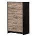 South Shore Londen, Weathered Oak and Ebony 5-Drawer Chest,