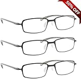 Reading Glasses Best 3 Pack Gray for Men and Women Have a Stylish Look and Crystal Clear Vision When You Need It! Comfort Flex Arms & Dura-Tight Screws 100% Guarantee +1.25