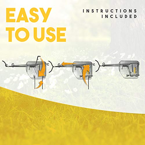 Cinch Mole Trap with Tunnel Marking Flags, Heavy Duty Reusable Rodent