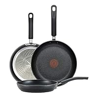 T-fal E938S3 Professional Total Nonstick Thermo-Spot Heat Indicator Fry Pan Cookware Set, 3-Piece, 8-Inch 10.5-Inch and 12.5-Inch, Black T-fal E938S3 Professional Total Nonstick Thermo-Spot Heat Indicator Fry Pan Cookware Set, 3-Piece, 8-Inch 10.5-Inch and 12.5-Inch, Black