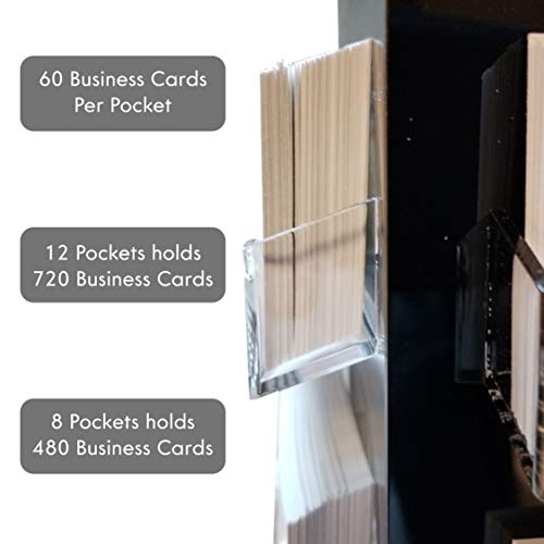 Clear Choice Deluxe Rotating Business Card Display | Great for Medical Offices, Law Firms, Banks, Real Estate Offices, Retail Stores, Schools and Much More | Counter-top Black (12 Pocket)