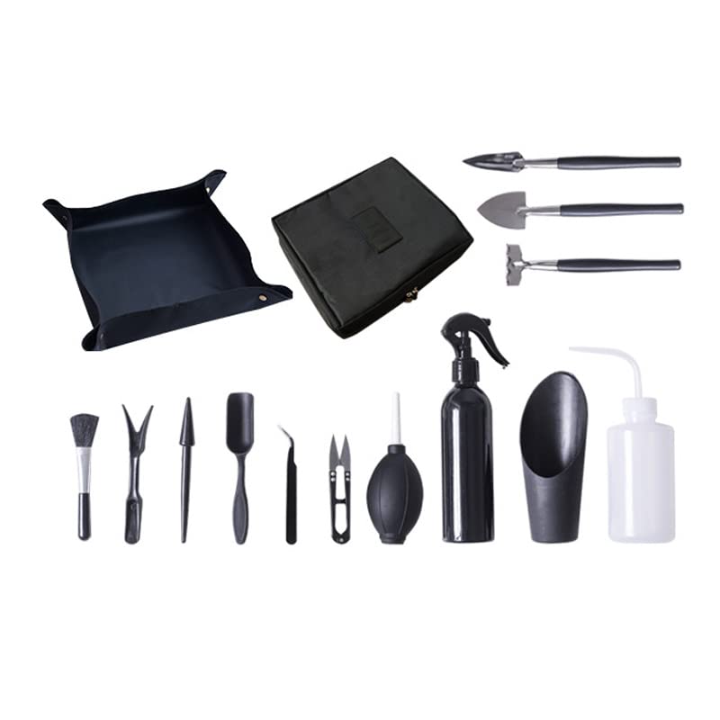 Alnicov 14 Pcs Succulent Plants Tools,Succulent Transplanting Tools Kit Mini Garden Hand Transplanting Tools Set with Storage Bag for Indoor Outdoor Miniature Fairy Garden Plant Care