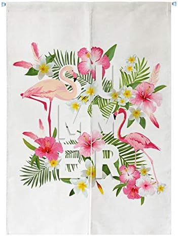 MTCTK 85 * 120Cm Flamingos Cotton And Linen Curtains Curtain Entrance Half Curtain Decoration 8