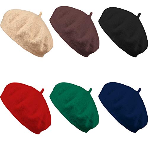 Jolbndcv 6 PCS Beret Hat French Beanie Hat Outdoor Hat Winter Hat Fashion Lady Hat - Thumbnail 7