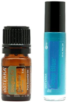 doTERRA Douglas Fir Essential Oil 5ml + Deep Blue Essential Oil Roll-On 10ml Set of 2 100% Therapeutic Grade Aromatherapy Natural Essential Oil for Diffusion &amp; Tropical Use