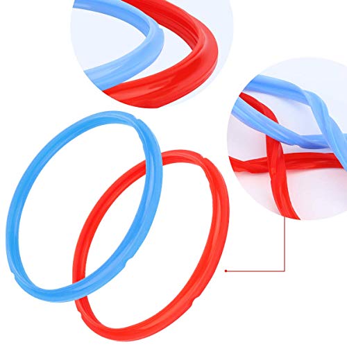 Silicone Sealing Ring 8 Quart Sweet and Savory Edition for IP DUO-80-2 Pack (8 Quart, Blue/Red)