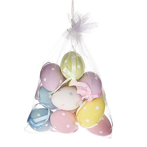 FloristryWarehouse Hanging Easter Eggs 6cm Pastel Polka Dot x 12