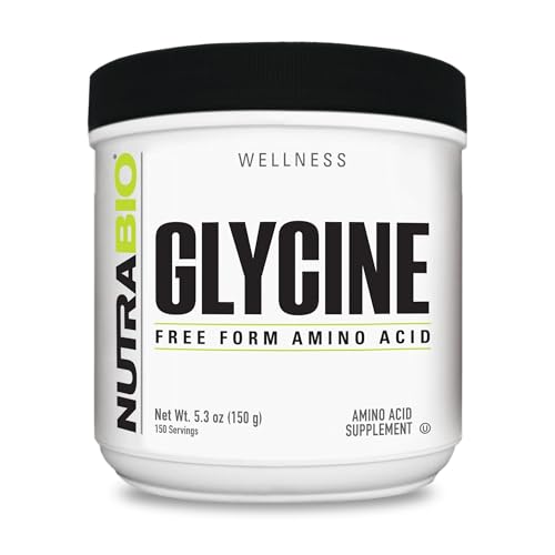 NutraBio Glycine Powder - Glycine Supplement- Free Form Amino Acid Supplement - 1000mg Serving - 150g, 150 Servings