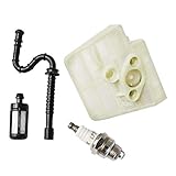 Poweka Air Filter + Oil Line + Spark Plug + Fuel Filter for Stihl MS260 MS240 024 026 Chainsaw