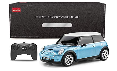 RASTAR Mini Cooper S Blue 1:24 RC Toy Car, Remote Control Car, Kids gift