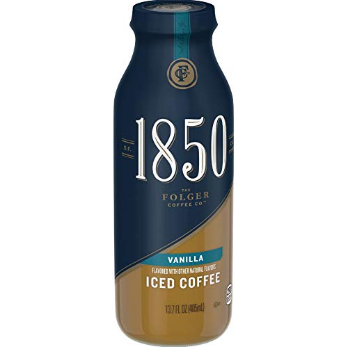1850 by Folgers Coffee, Vanilla Flavored Iced Coffee, Ready to Drink, 13.7 Fluid Ounces, 8 Count