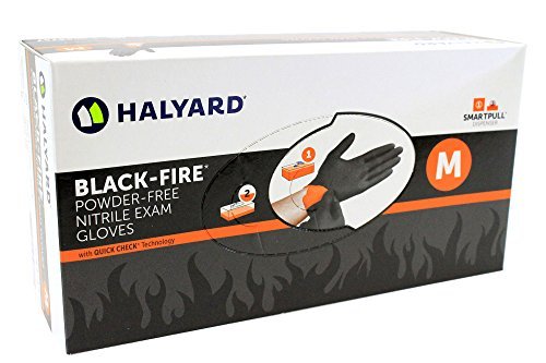 Halyard Health Black Fire Nitrile Exam Glove Medium - 150 Per Box