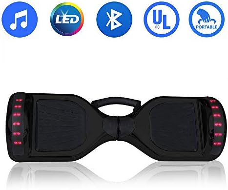 UL2272 Certified Hoverboard 6.5" Smart Self Balancing Electric Scooter Personal Adult Transporter with LED Lights (Black)