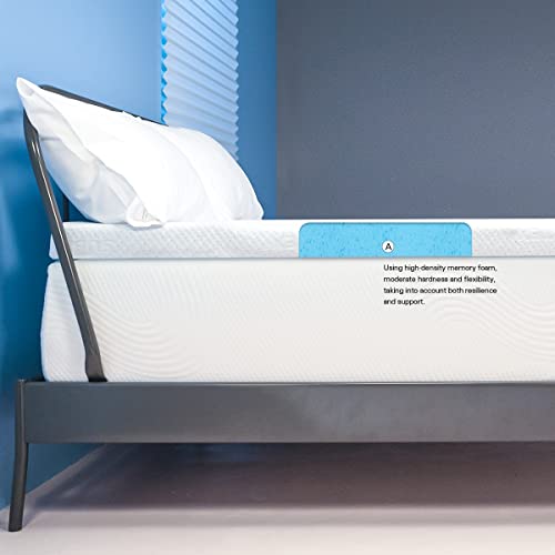 subrtex 3 Inch Full Gel Infused Memory Foam Mattress Topper with Removable Bamboo Cover