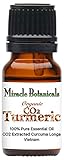 Miracle Botanicals Organic CO2 Extracted Turmeric Essential Oil - 100% Pure Curcuma Longa - Therapeutic Grade - 10ml