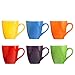 Bruntmor 16 Oz Plain Coffee Mug Set of 6, Large 16 Ounce Ceramic Mugcup Set In Multiple Color, Best Coffee Mug For Your Birthday Gift
