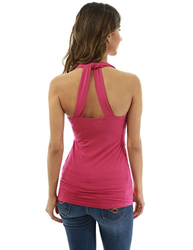 PattyBoutik Women Halter Strap Back Detail Blouse (Rose Small)
