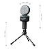 AUKEY Condenser Microphone, Studio Bidirectional Recording Condenser Mic with 3.5mm Microphone Headphones Splitter and Tripod Stand for Desktop Computers(green)