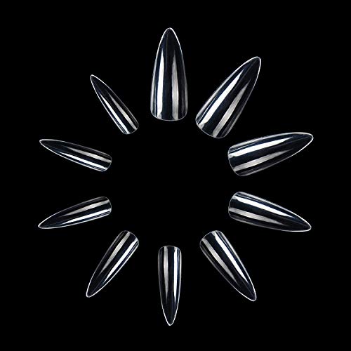 Stiletto Nails Clear Long Sharp Fake Nails INFELING Full Cover False Acrylic Nails 500pcs with Case for Nail Salons,10 Sizes - Thumbnail 6