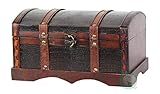 Vintiquewise(TM) Leather Wooden Chest/Trunk