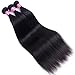Brazilian Straight Virgin Hair Weave 3 Bundles 10A Grade 100% Unprocessed Brazilian Hair Bundles Straight Human Hair Extensions 20 22 24 inches Natural Color