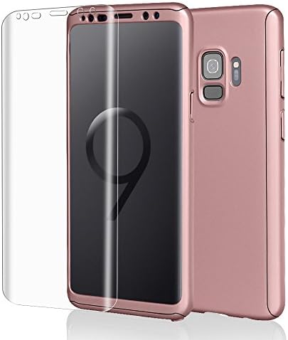 Galaxy S9 Case, Tourist [Full Body] 360 All-around Coverage Protection Ultra Thin Lightweight Non Slip Matte Surface Hard Slim PC Case With HD Film Screen Protector for Samsung Galaxy S9 (Rose Gold)