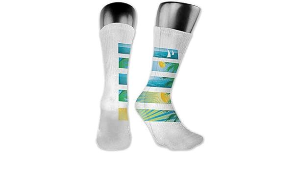 Amazon Com Fashion Shiny Socks Beach Banner Style Horizontal