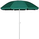 AMMSUN 6FT Portable Picnic Outdoor Canopy Sunshade Beach Umbrella with Tilt Function, Small Patio Umbrella - Green