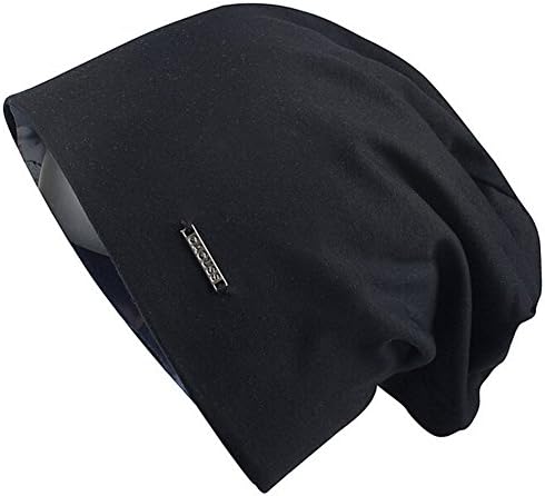 Cool Spring Summer Fall Cotton Slouch Skull Cap Beanie Hat [BLACK]