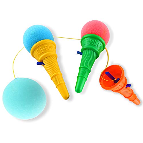 LovesTown 14pcs Ice Cream Shooters Toy,7 inches Ice Cream Poppers Icecream Cone Foam Ball Launcher for Ice Cream Party Favors Carnival Prize