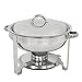 ZenChef Deluxe 5 Qt Stainless Steel Round Chafer, Full Size Chafer, Chafing Dish w/Water Pan, Food Pan, Lid, Frame And Alcohol Furnace (Pack of 2)