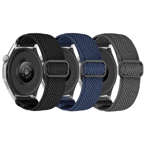 WindRen 3 Pieces Nylon Strap Compatible with Xiaomi Redmi Watch 5 Active/5 Lite, 22 mm Sporty Soft and Breathable Adjustable for Amazfit Active Max/Amazfit Bip 6/Bip 5/Balance 2/Balance