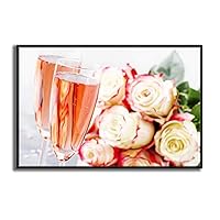 Framed Canvas Wall Art Wine Cups Canvas Prints Home Artwork Decoration for Living Room,Bedroom - 16x24 inches