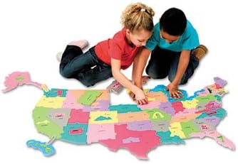 Chenille Kraft Company Giant U.S.A. Puzzle Map, Foam, 73/Pcs, Ags 3+, AST