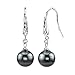 THE PEARL SOURCE 10-11mm Genuine Baroque Black Tahitian South Sea Cultured Pearl Roxy Earrings for Women