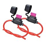 MUYI 2 Sets Inline Fuse Holder 10 Gauge Waterproof Pigtail Blade Fuse Holder with 40AMP ATC Fuses