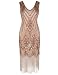 PrettyGuide Women 1920s 1920s Gatsby Cocktail Sequin Art Deco Flapper Dress M Rose Gold primary