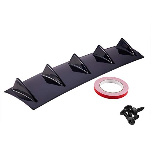 WYYINLI Universal ABS Car Rear Bumper Wing Lip Diffuser 3 Fin 5 Fin 7 Shark Fin Splitter Spoiler Trim Cover Fits Most Vehicles (5 Fin)