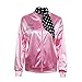 1950s Pink Satin Jacket with Neck Scarf Girls Women Danny Halloween Costume Fancy Dress (XX-Large)
